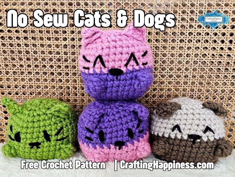 FB POSTER - No Sew Animals Crochet Pattern - Crafting Happiness