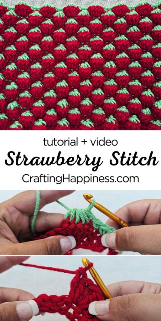 Strawberry Stitch - Crochet Tutorial By Crafting Happiness