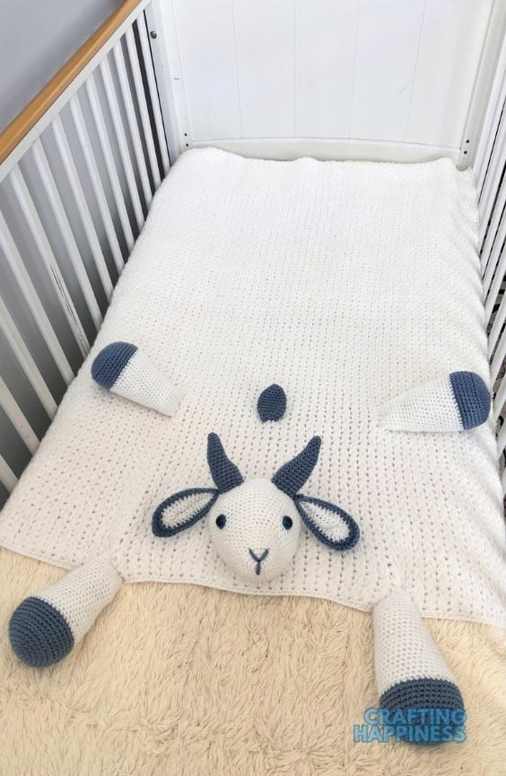 BLOG PHOTO 5 - 3in1 Goat Baby Blanket - Crafting Happiness