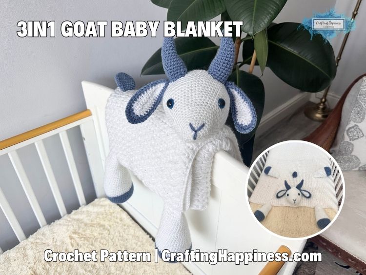 BLOG POSTER - 3in1 Goat Baby Blanket - CraftingHappiness