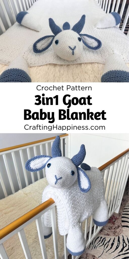 MAIN PIN 1 - 3in1 Goat Baby Blanket - CraftingHappiness