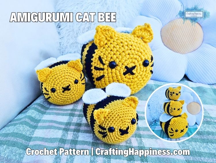BLOG POSTER - Amigurumi Cat Bee - CraftingHappiness