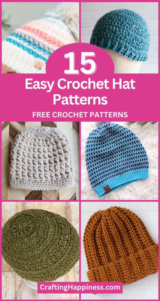BLOG 3 - 15 Adorable Free Crochet Beanie Hat Patterns - Curated by Crafting Happiness