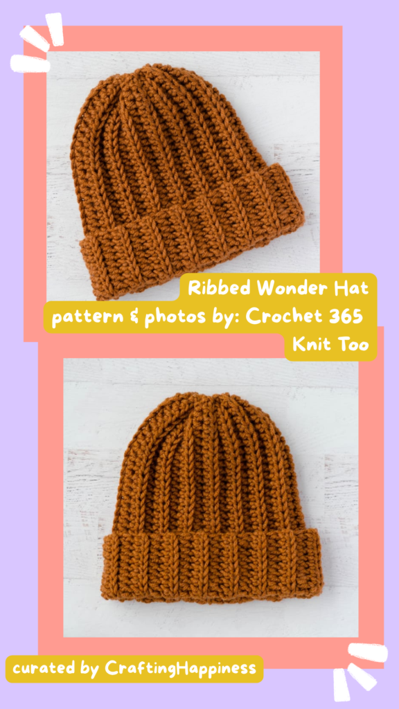 1 Ribbed Wonder Hat - Crafting Happiness