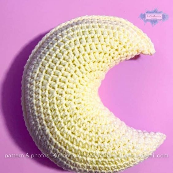 Crochet Moon Pillow - Crafting Happiness