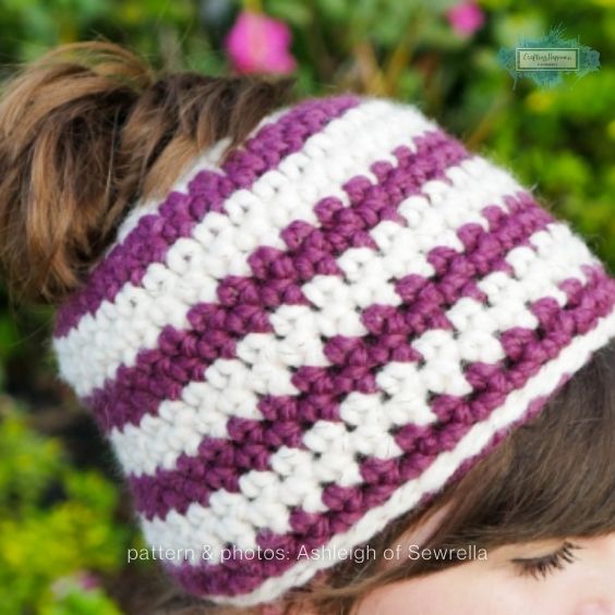 Messy Bun Beanie - Crafting Happiness