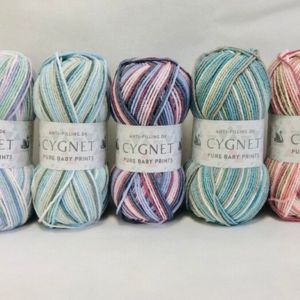 DK - Cygnet Pure Baby Prints DK 100g Yarn Knitting Crochet Anti-Pilling - Crafting Happiness